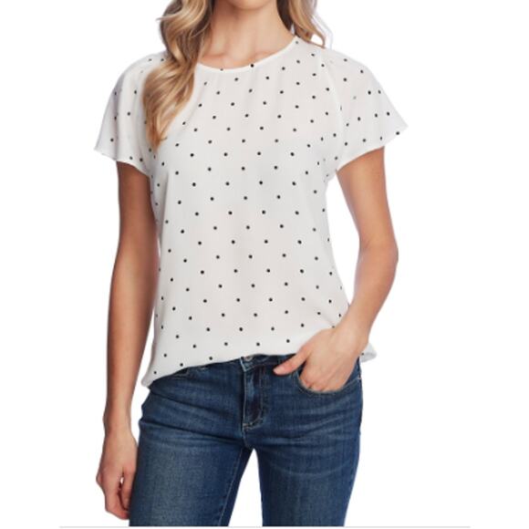 CeCe Women's Dot Print Top Semi Sheer Polk a Dots Size XXL NWT - Picture 1 of 3